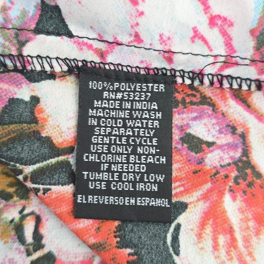Uniquie Spectrum Asymmetrial Hem Sleeveless Floral Print Top Multicolor M - Picture 6 of 9